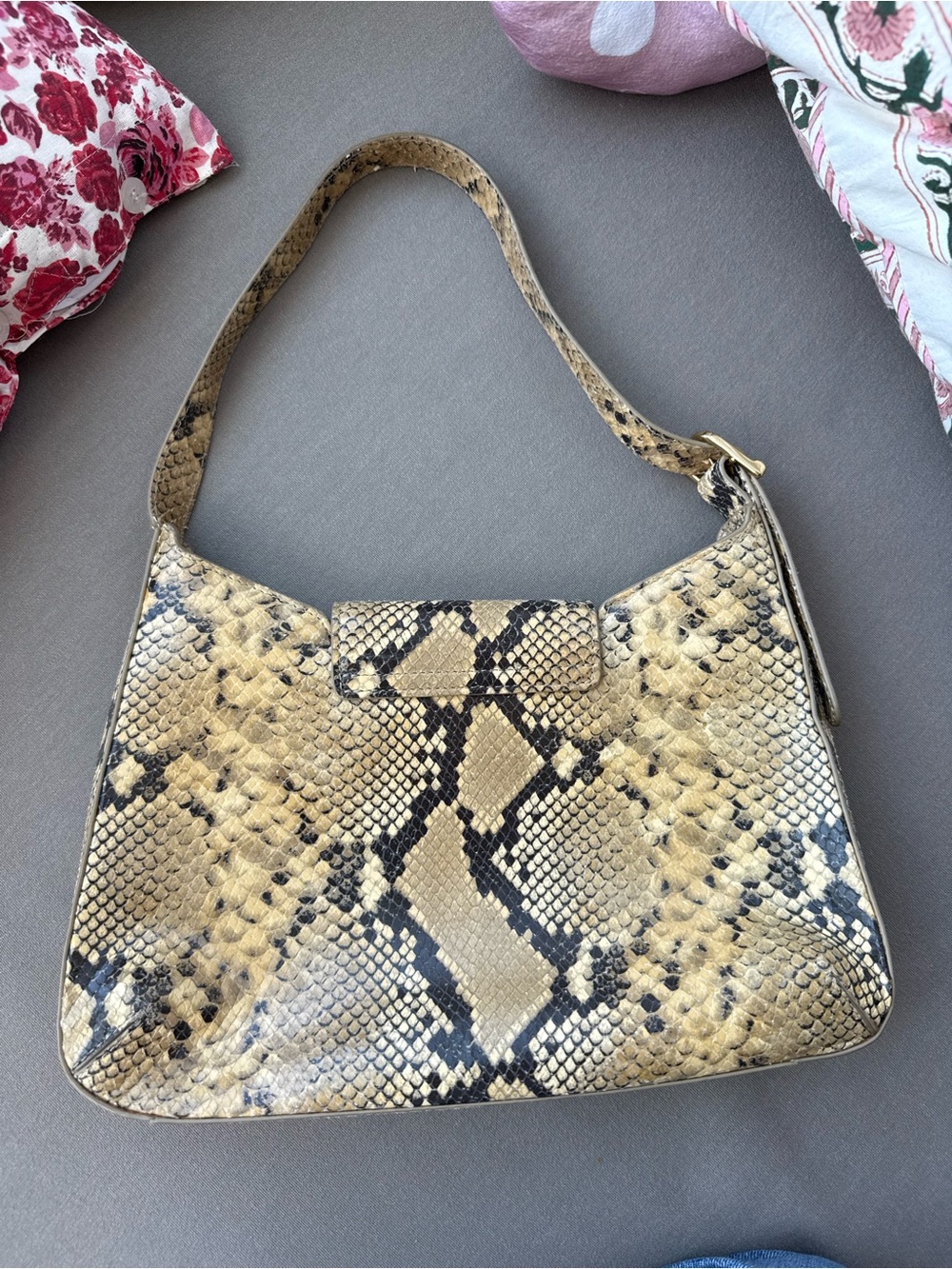 Bobo python effect leather bag Rouje good - Picture 4 of 8